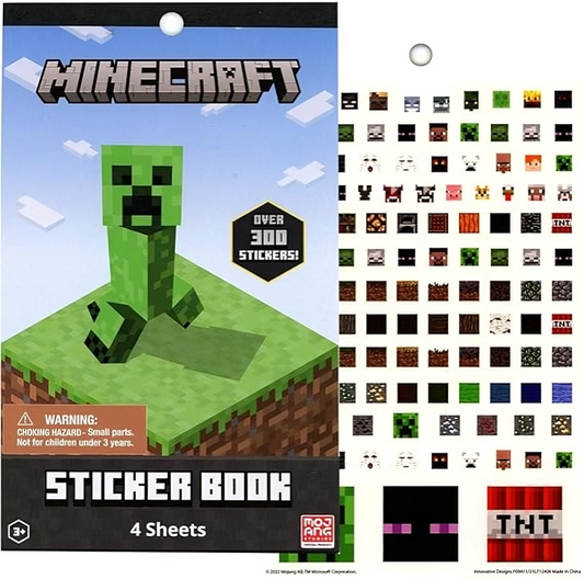 Roll over image to zoom in Innovative Designs Minecraft 4 Sheet Sticker Pad, 200+ Stickers